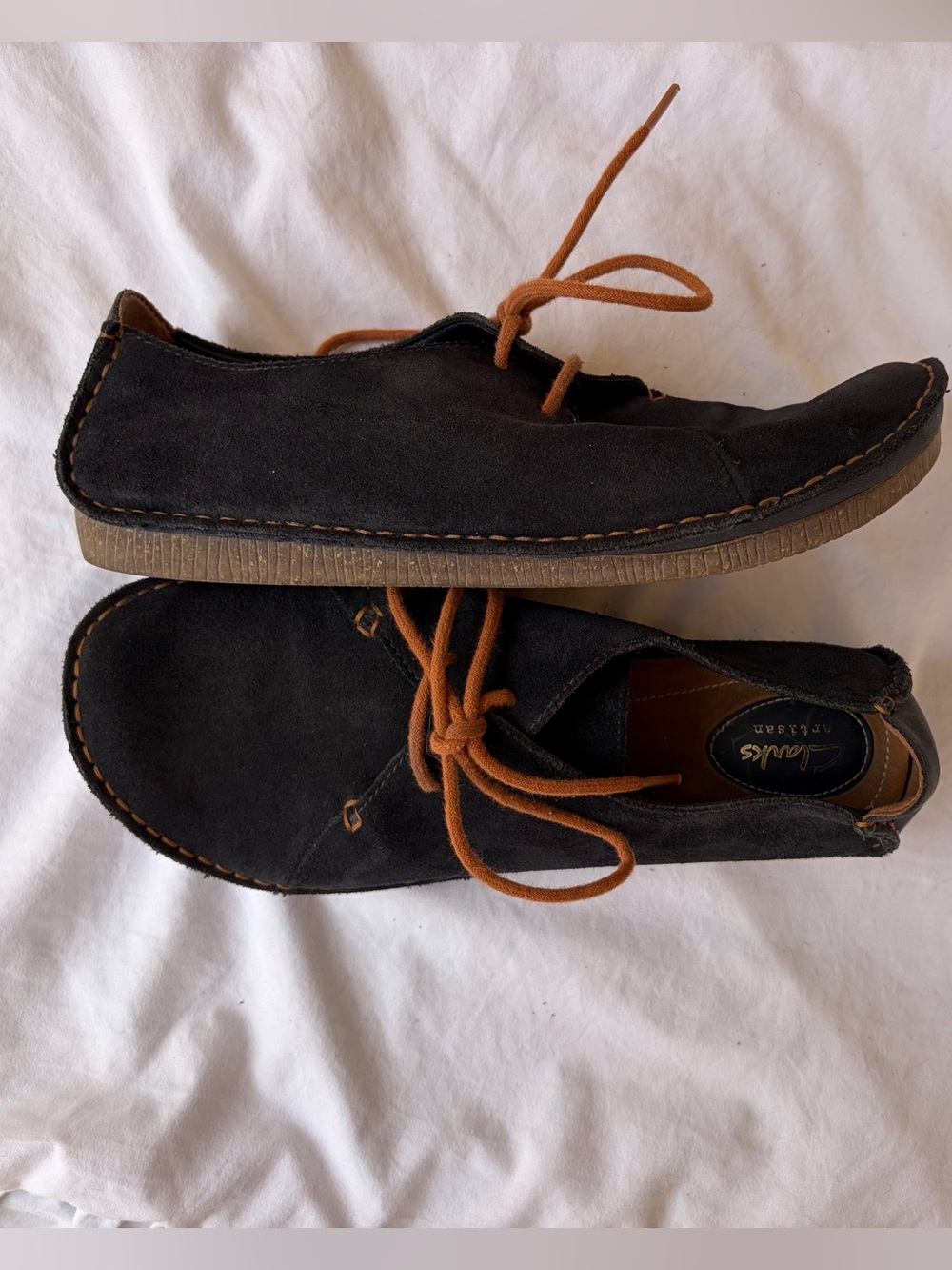Clarks Artisan Janey Mae suede oxford dark blue Sz 10 comfort super soft great!! - Picture 2 of 6